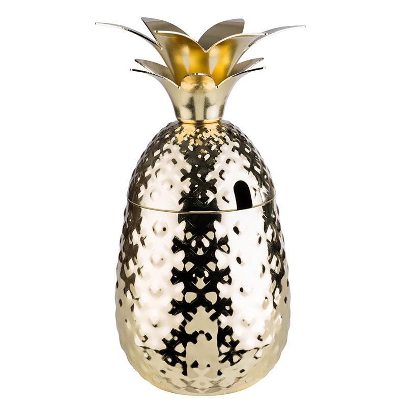 Goldene Ananas-Eiswürfelbehälter