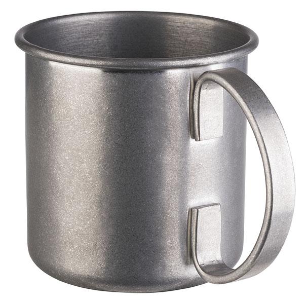 Metallbecher mit Henkel.