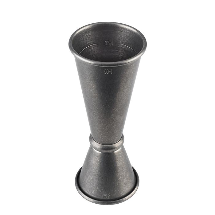 Metall-Jigger mit zwei Messbechern.