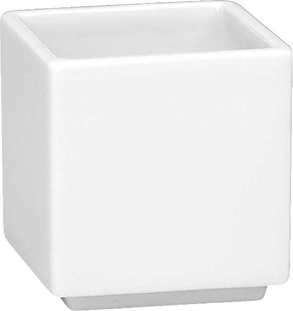 Weißer quadratischer Porzellanbehälter