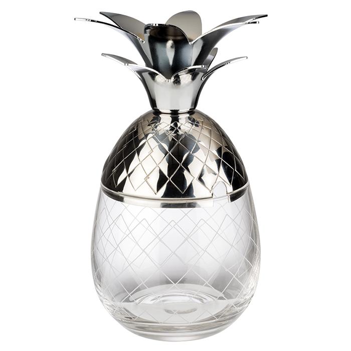 Ananas-förmiger Glasbehälter, silber.