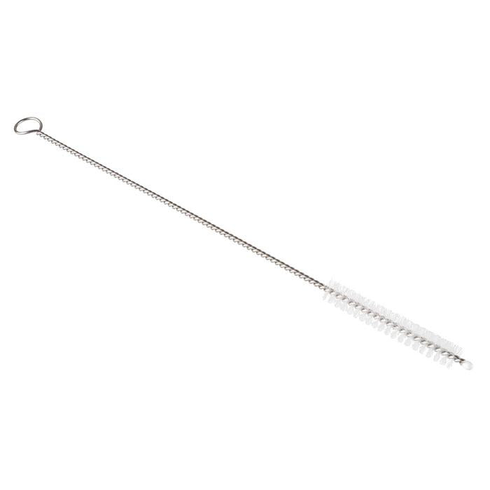 Lange Reinigungsbürste mit Metallgriff.