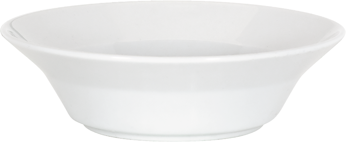Weiße Porzellanschale, schlichtes Design.