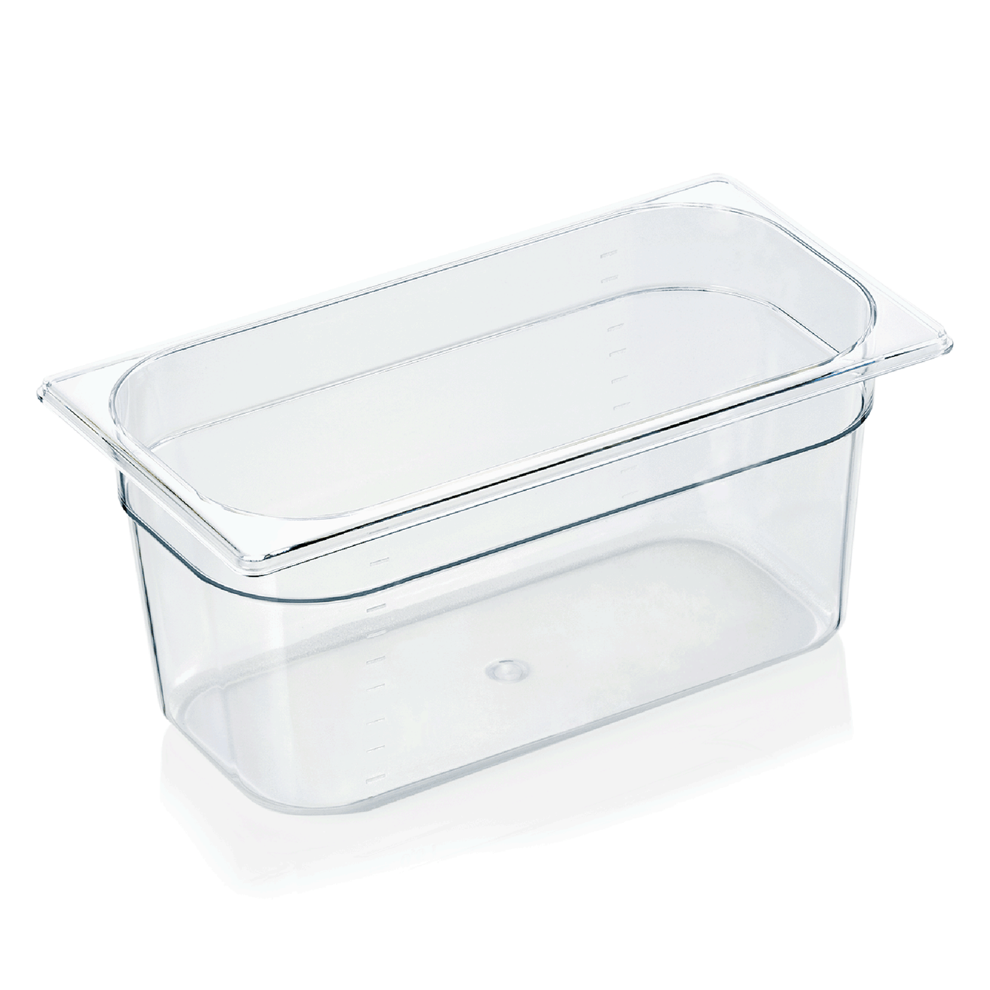 Transparente GN-Behälter für Gastronomie.