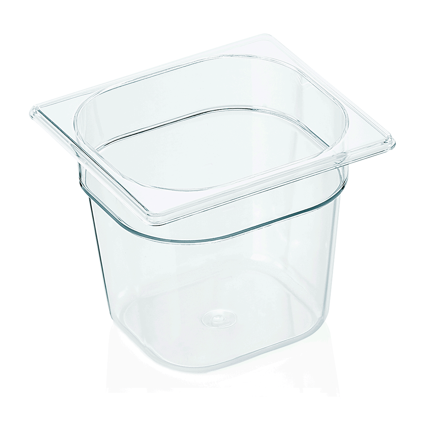 Transparenter GN-Behälter mit Deckel.