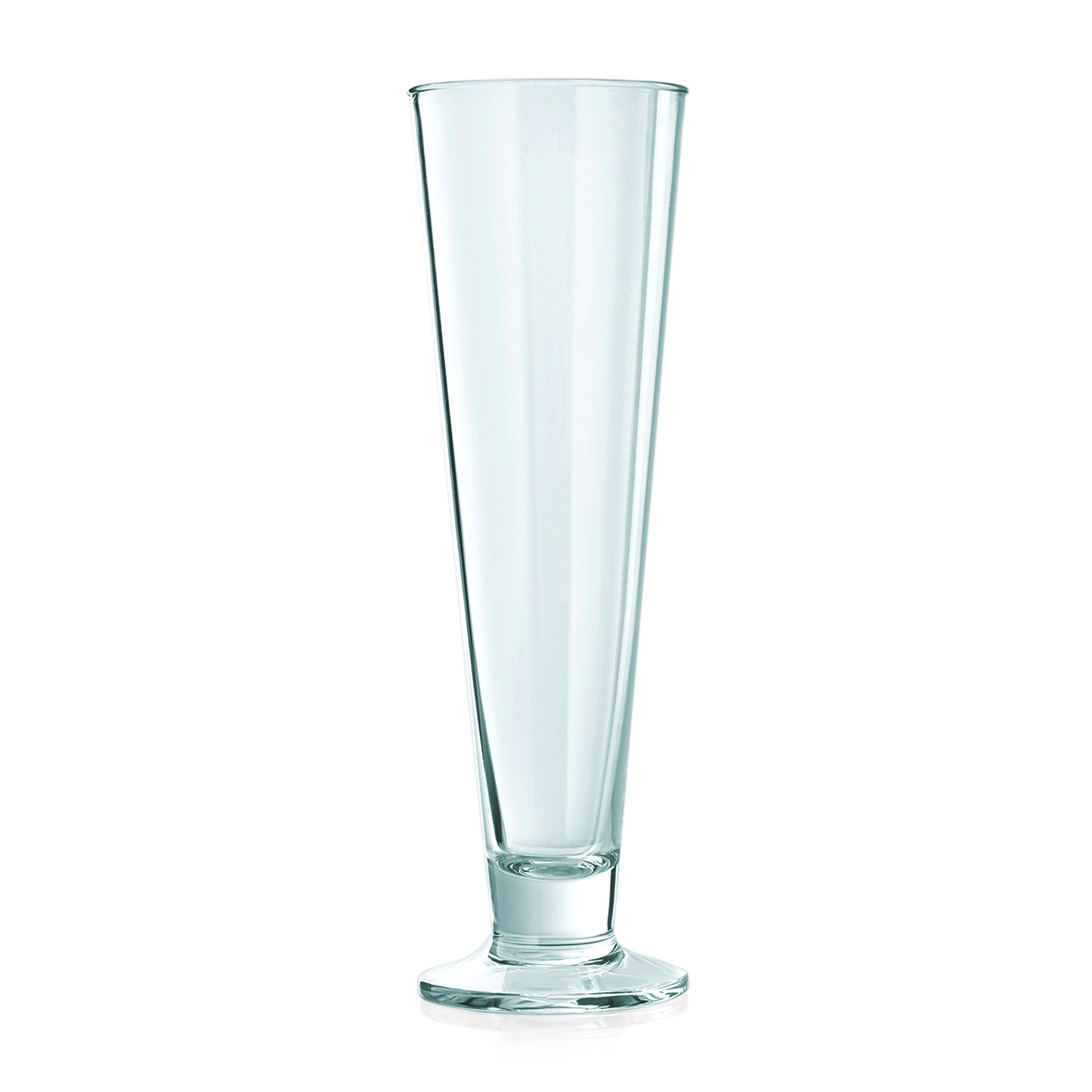 Leeres, hohes Bierglas.