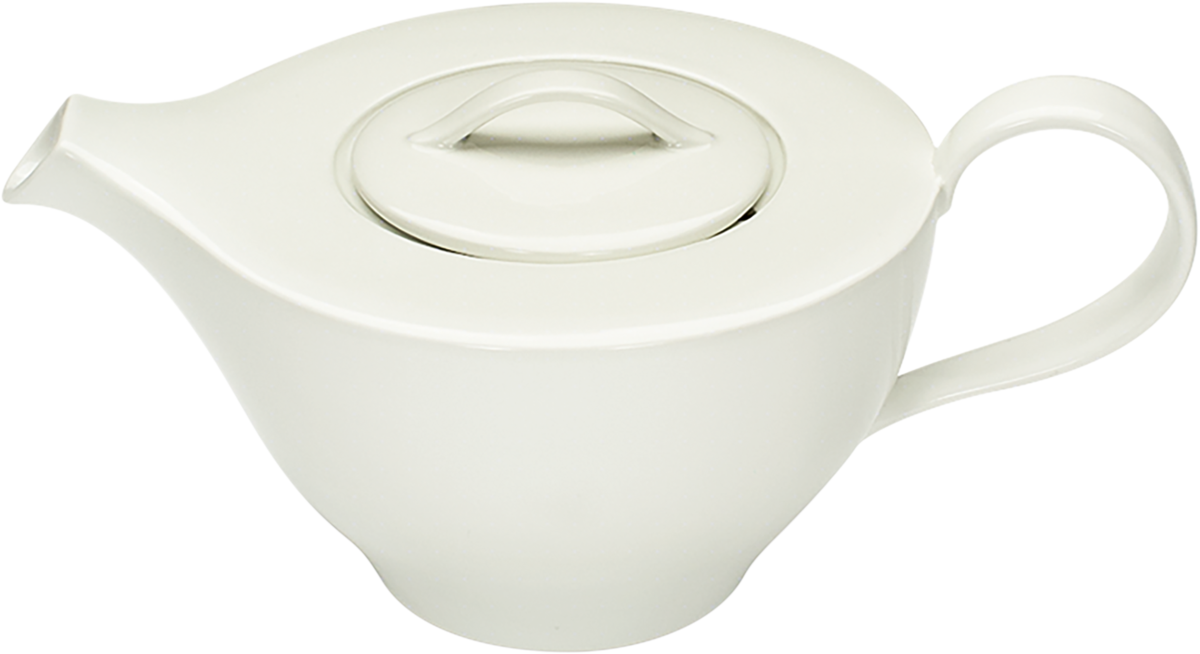 Weiße Teekanne mit Deckel