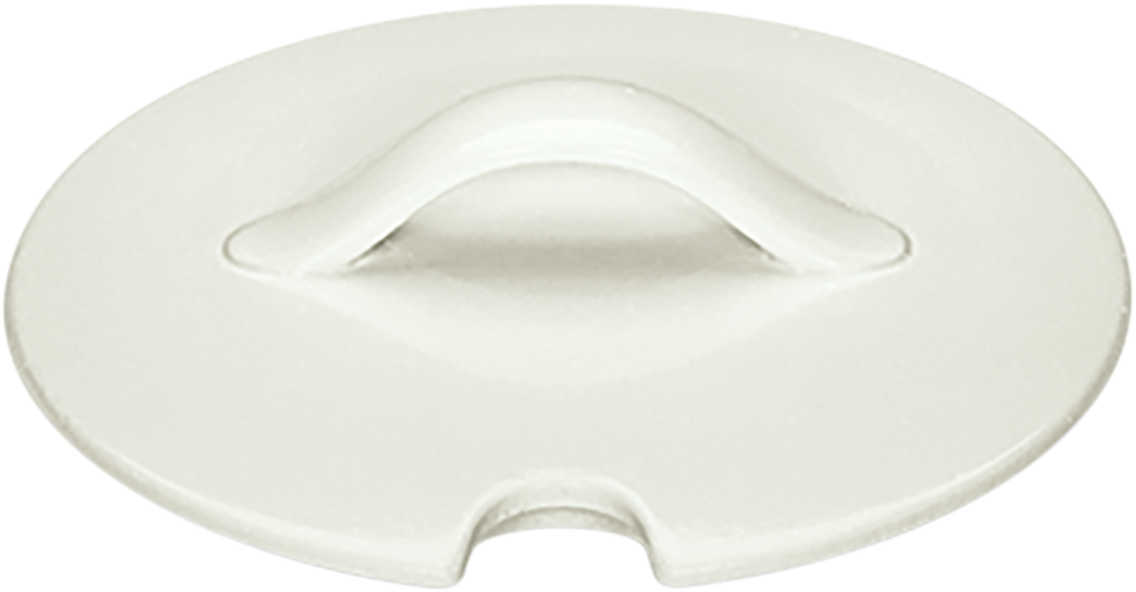 Porzellandeckel mit Grifföffnung.