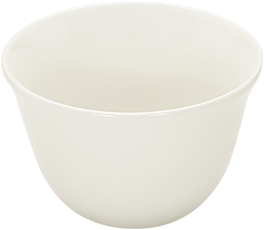 Weiße Porzellanschale, schlichtes Design.