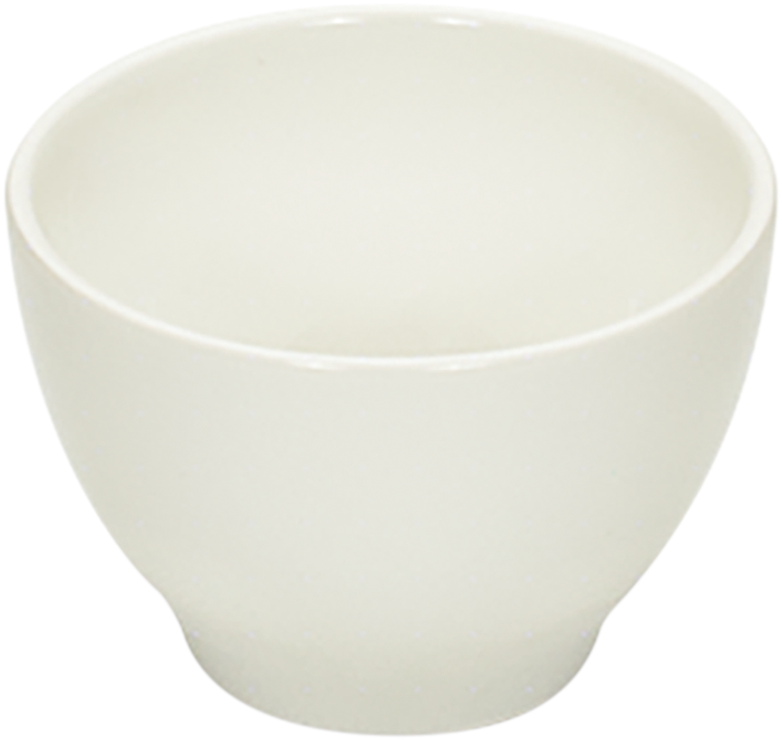 Weiße Porzellanschale, schlichtes Design.