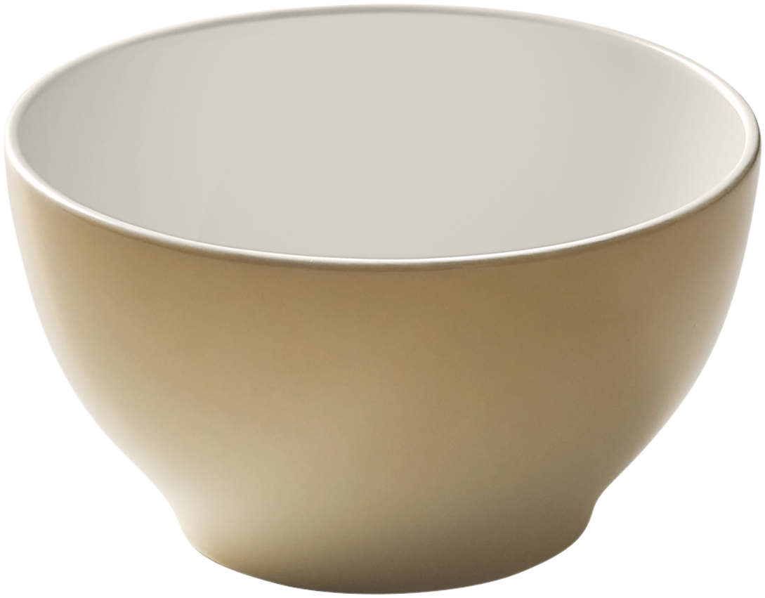 Beige Schüssel, schlichtes Design.