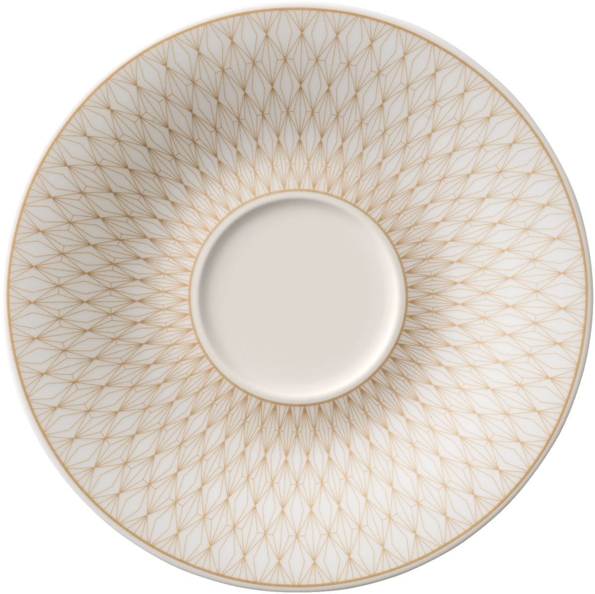 Porzellanteller mit geometrischem Muster.