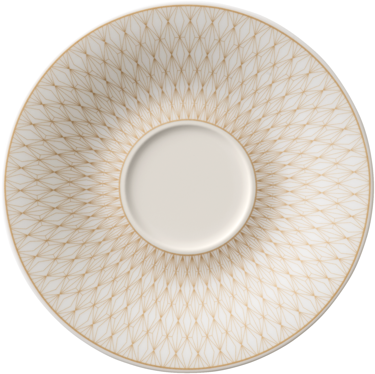 Untertasse mit geometrischem Muster.