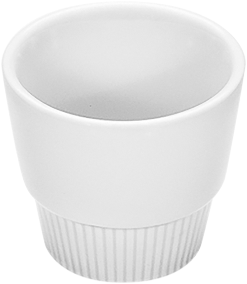 Leeres weißes Keramik-Schnapsglas