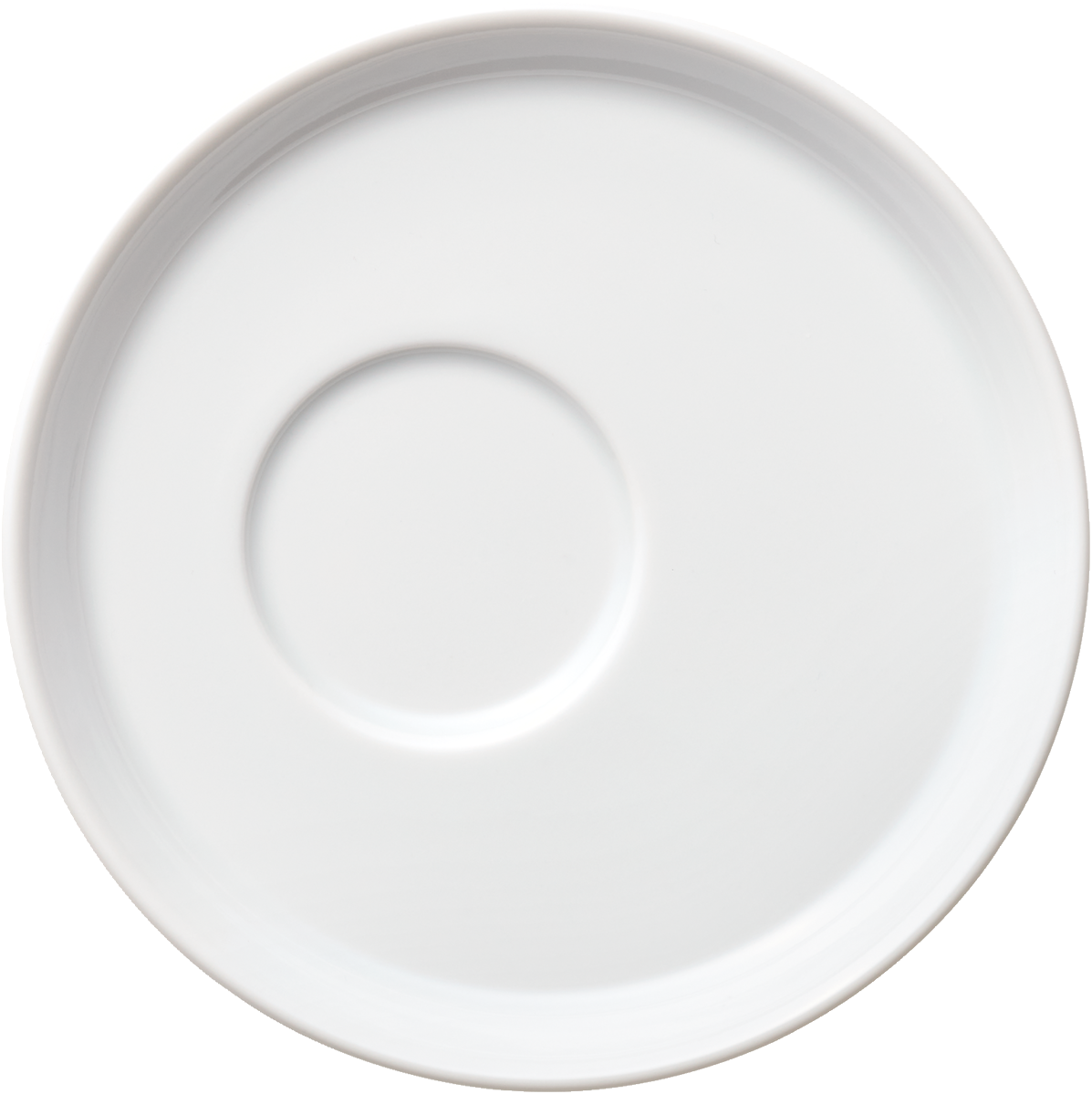 Weiße runde Untertasse, 13cm.
