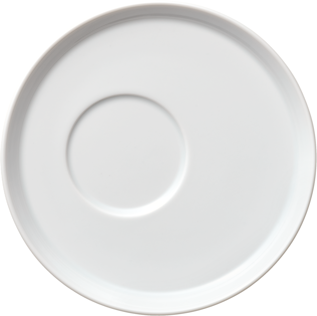 Weiße, runde Untertasse, 17cm.