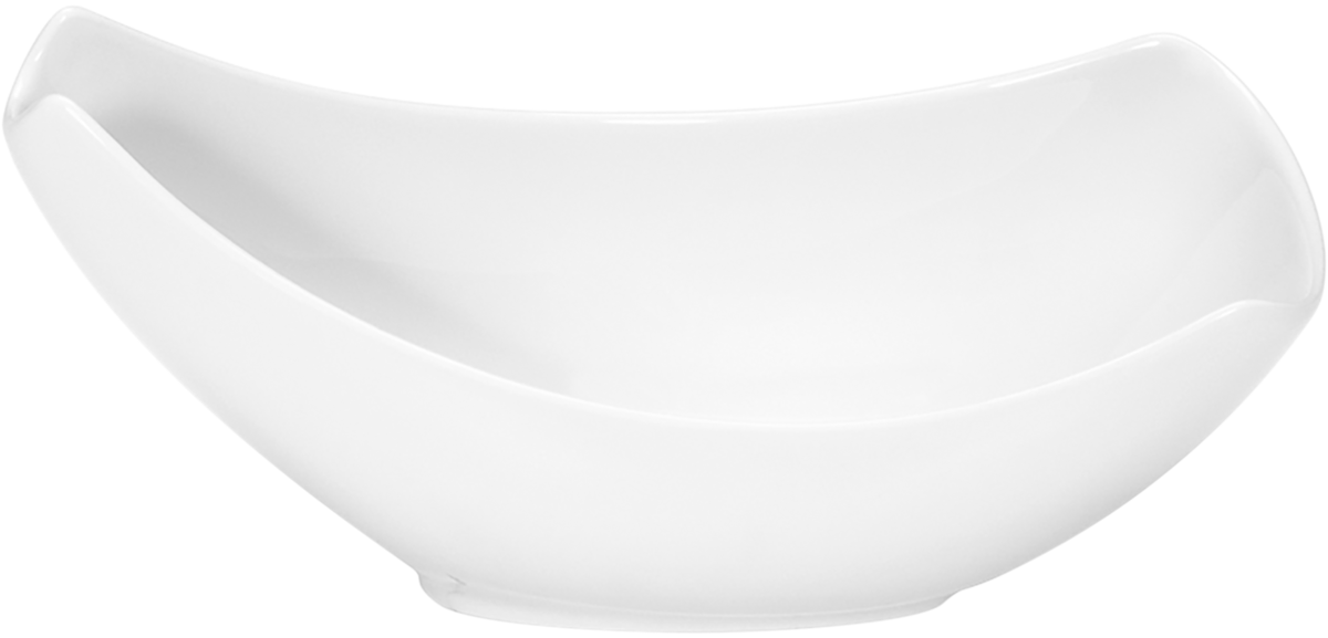 Weiße, moderne Schale, asymmetrisch.