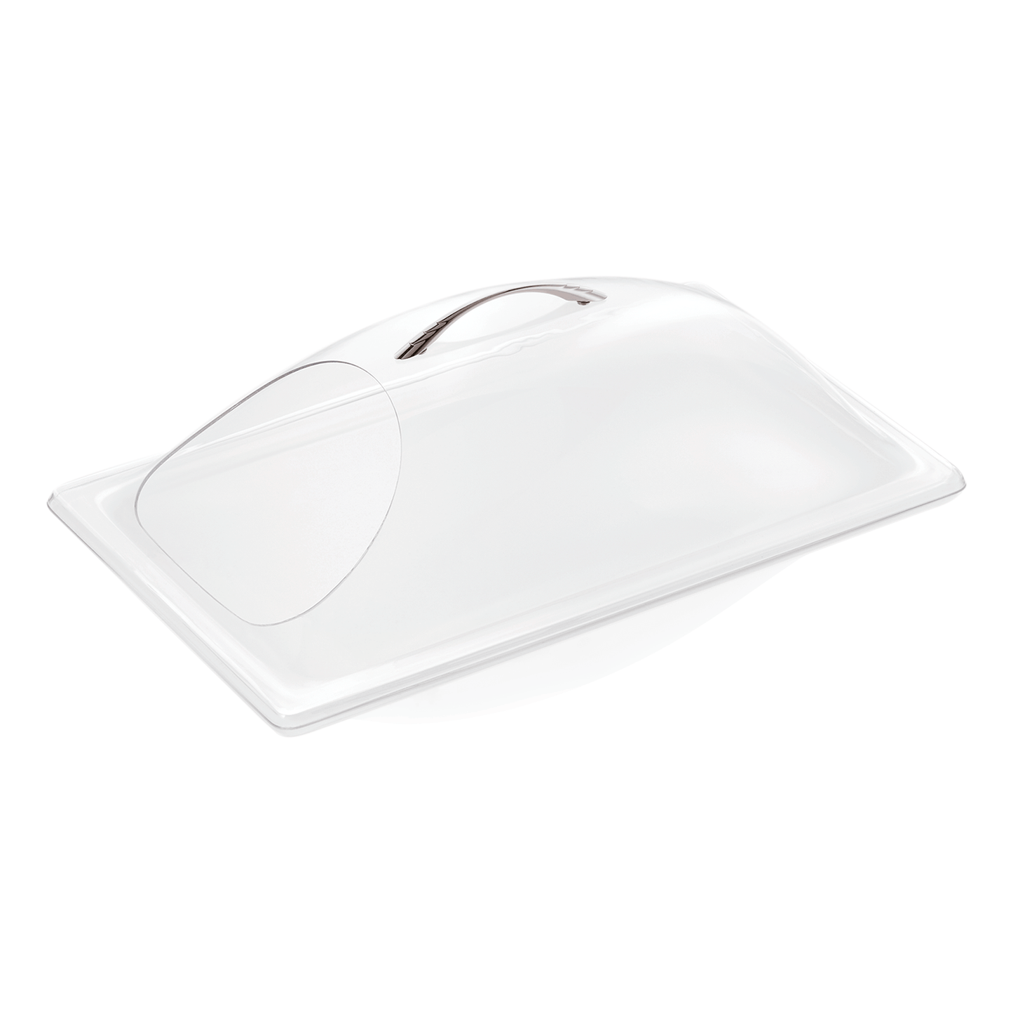 Transparente Abdeckhaube für Buffetplatte.