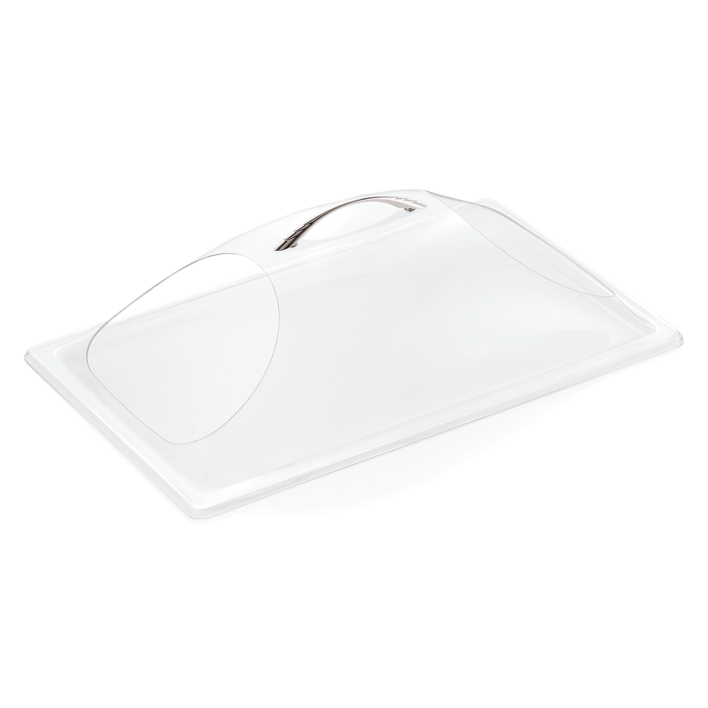 Transparenter Deckel mit Griff.