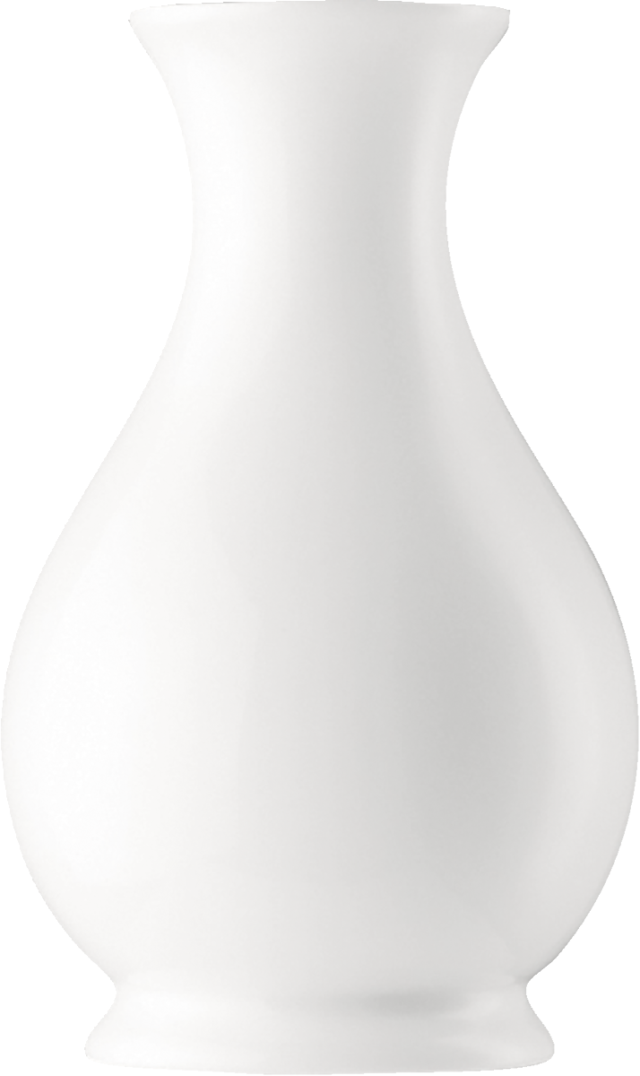 Weiße Vase auf weißem Hintergrund.