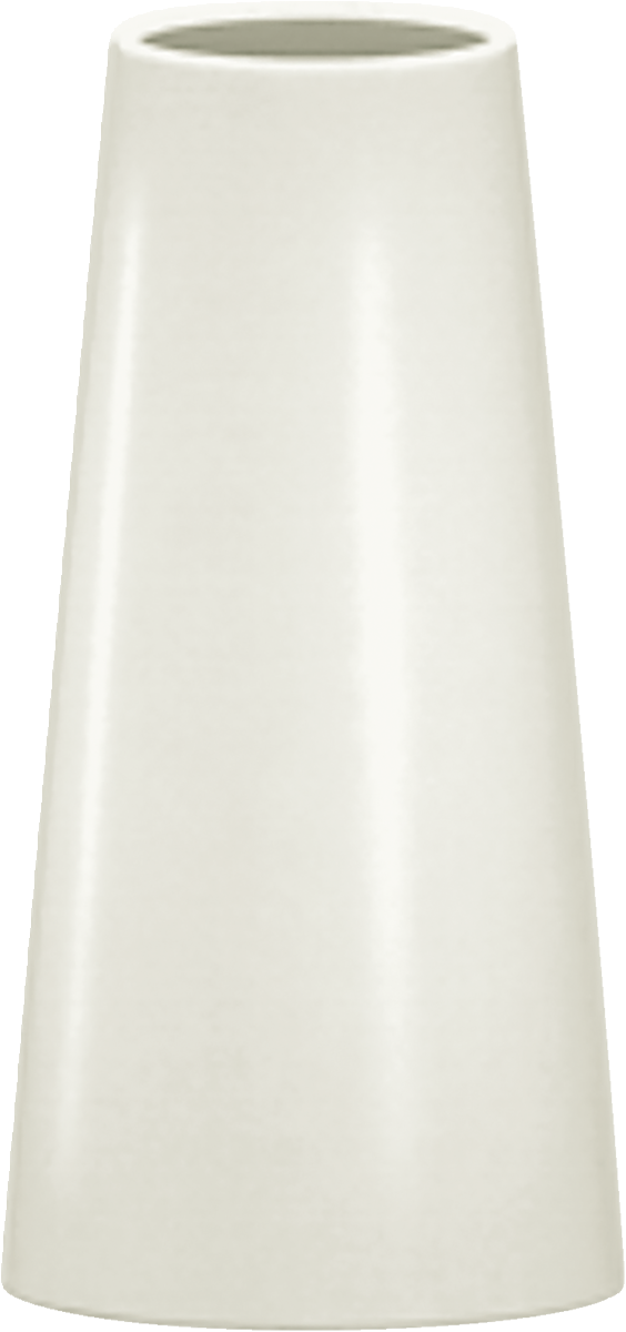 Weißer Porzellan-Vasenaufsatz für Gastronomie.