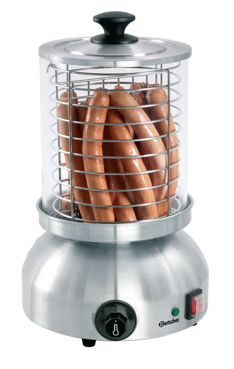 Wurstwärmer mit Würstchen im Glas.