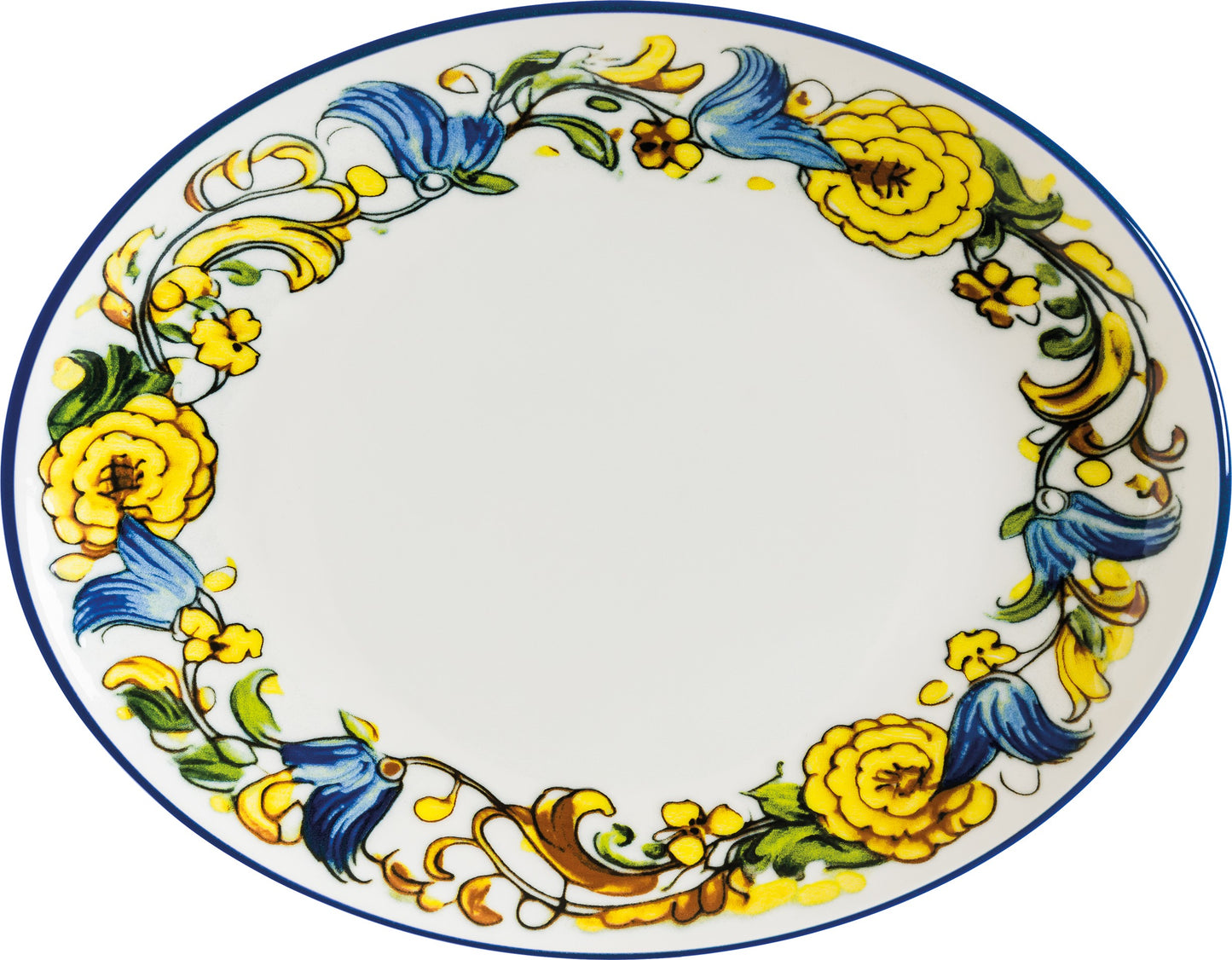 Dekorativer Teller mit Blumenrand