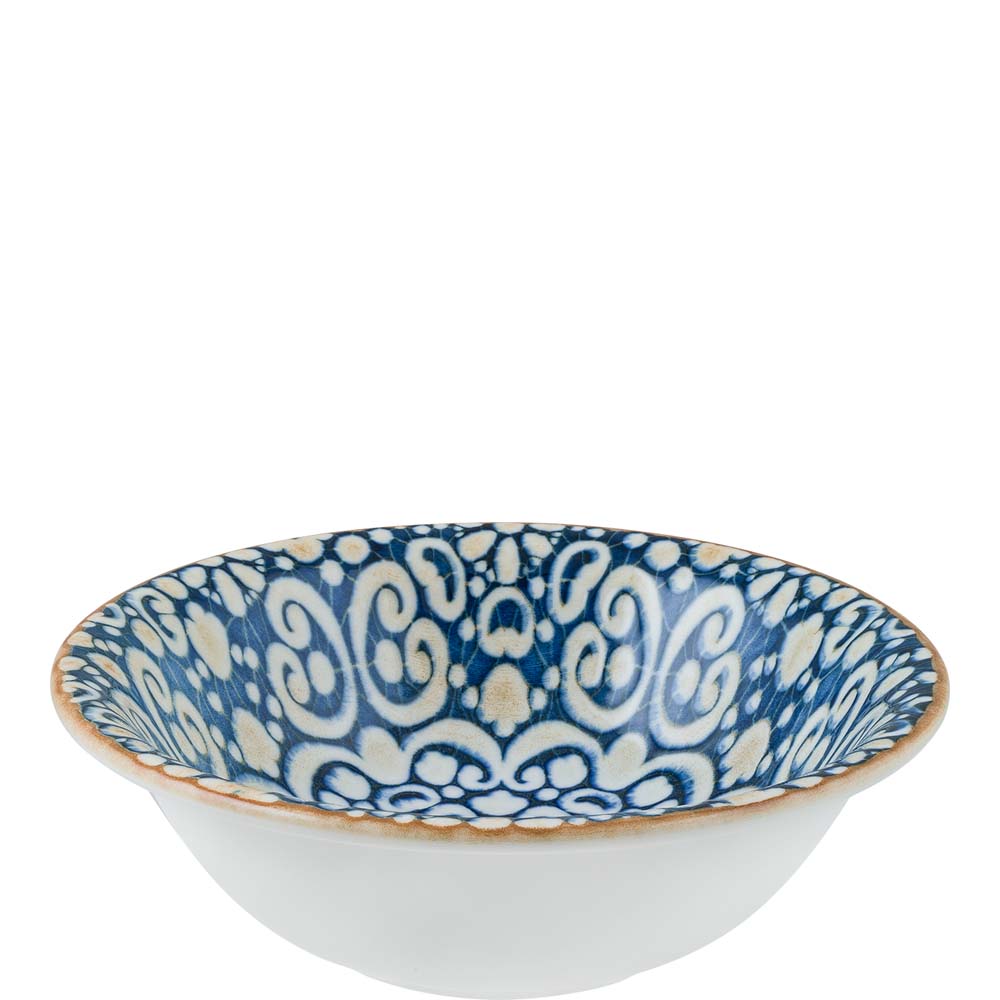 Blaue gemusterte Keramikschale