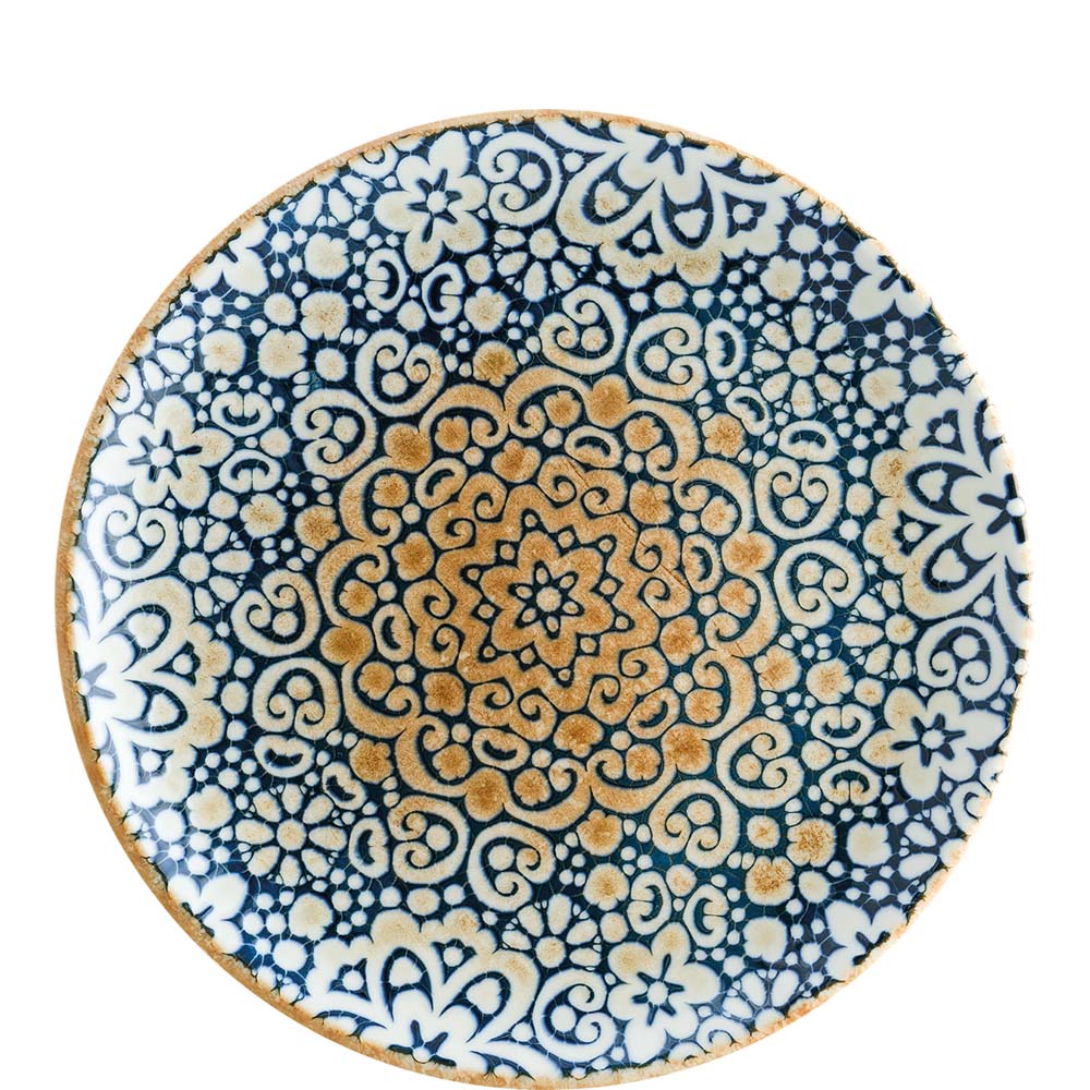 Blau-weiße Musterplatte aus Keramik