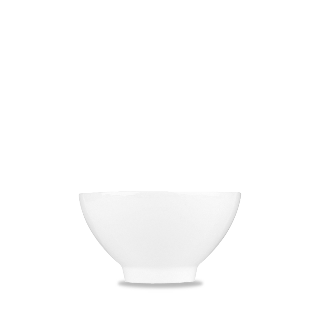 Weiße Schüssel auf weißem Hintergrund.