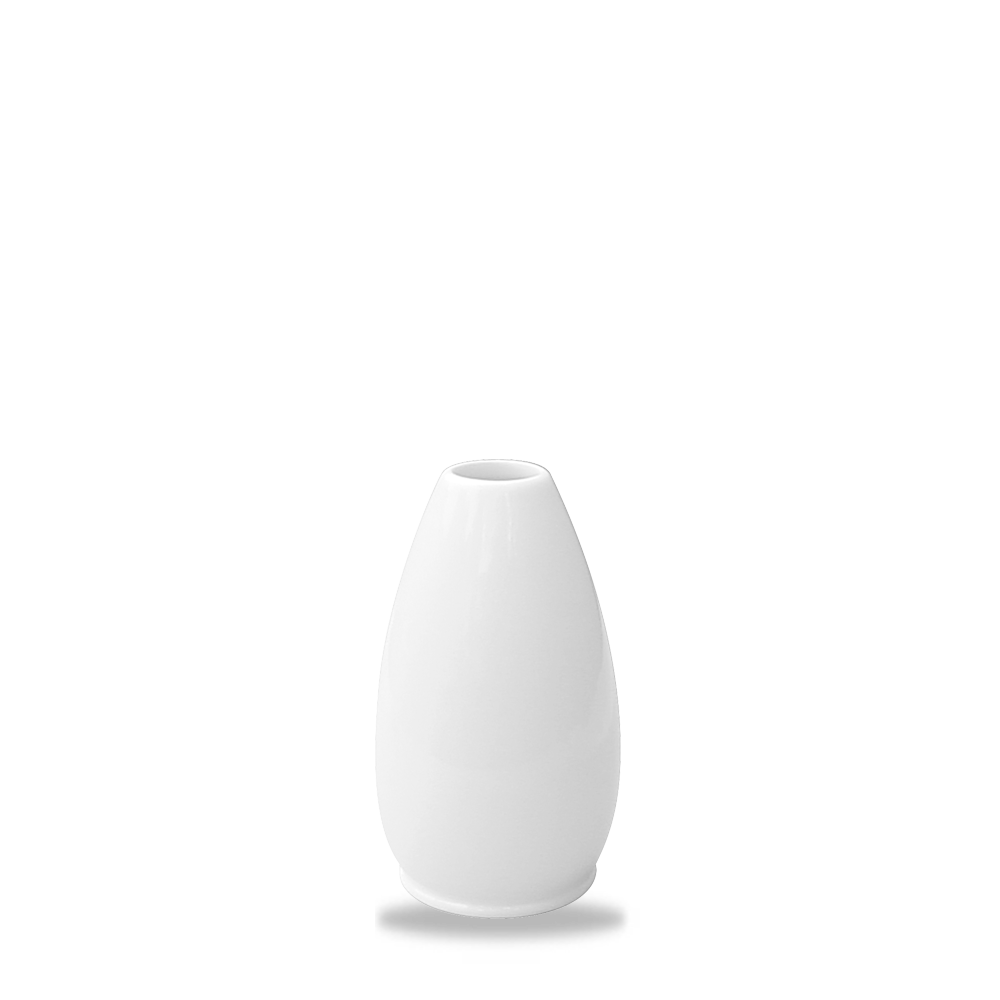 Weiße, ovale Porzellanvase.