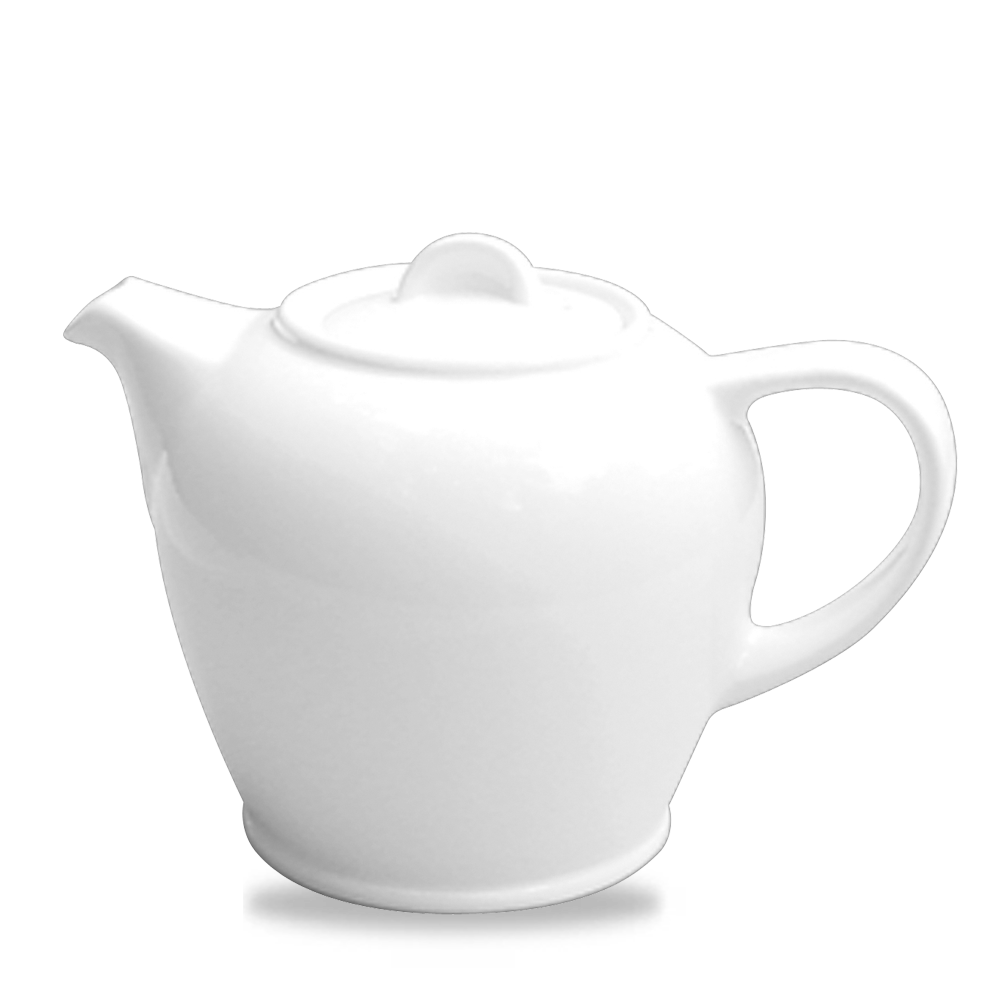 Weiße Teekanne aus Porzellan.