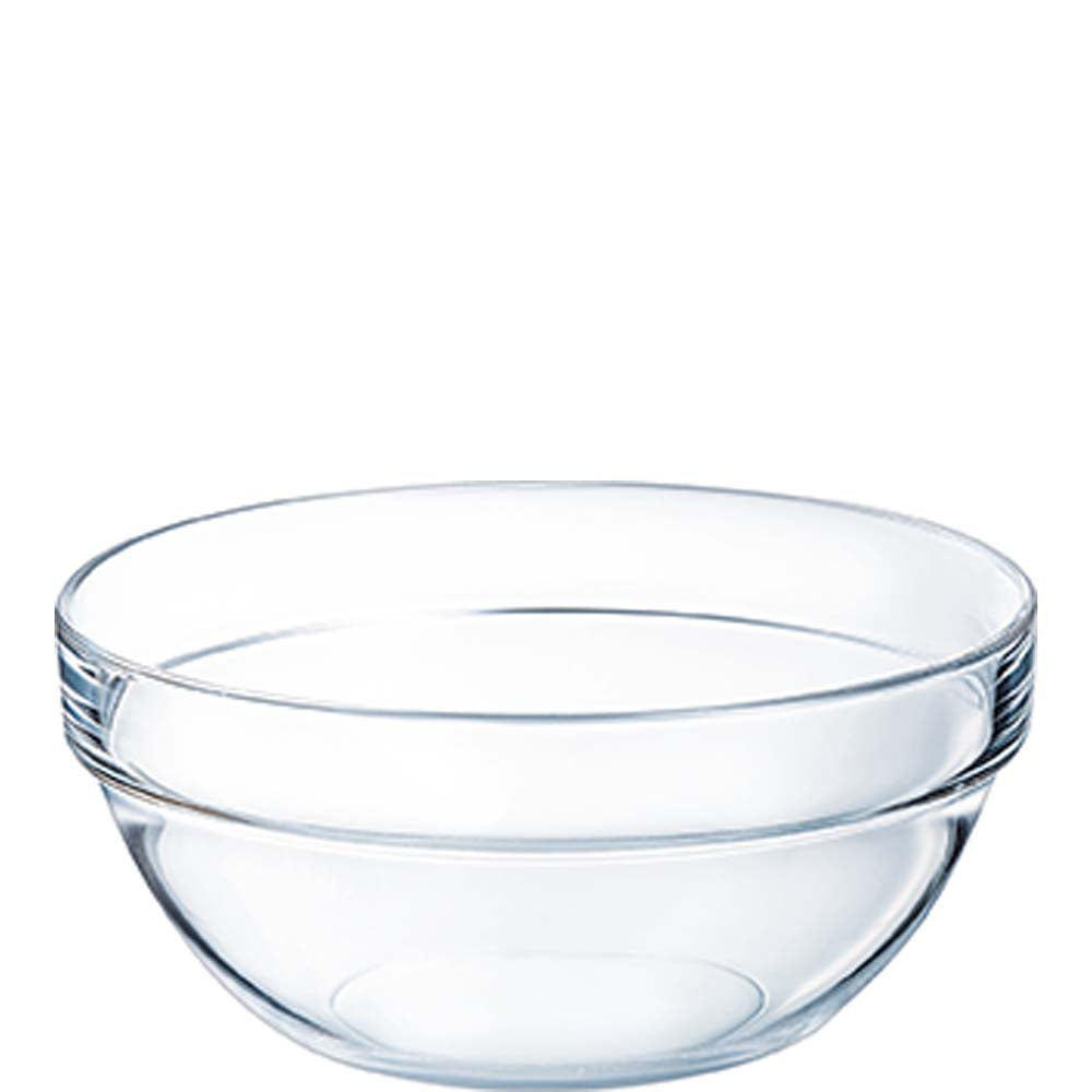 Transparente Glasschüssel als Servierbehälter