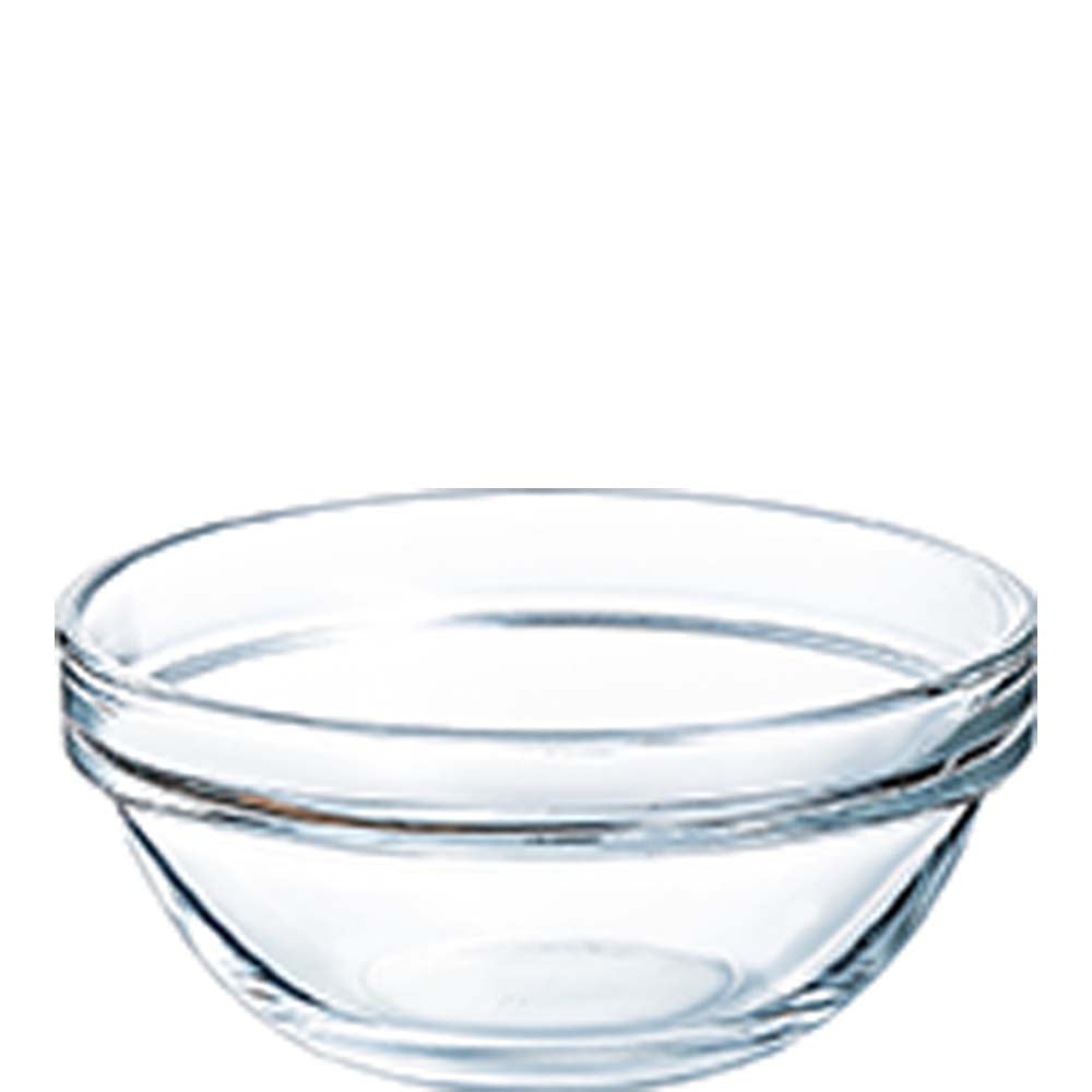 Transparente Glasschüssel mit Wasser