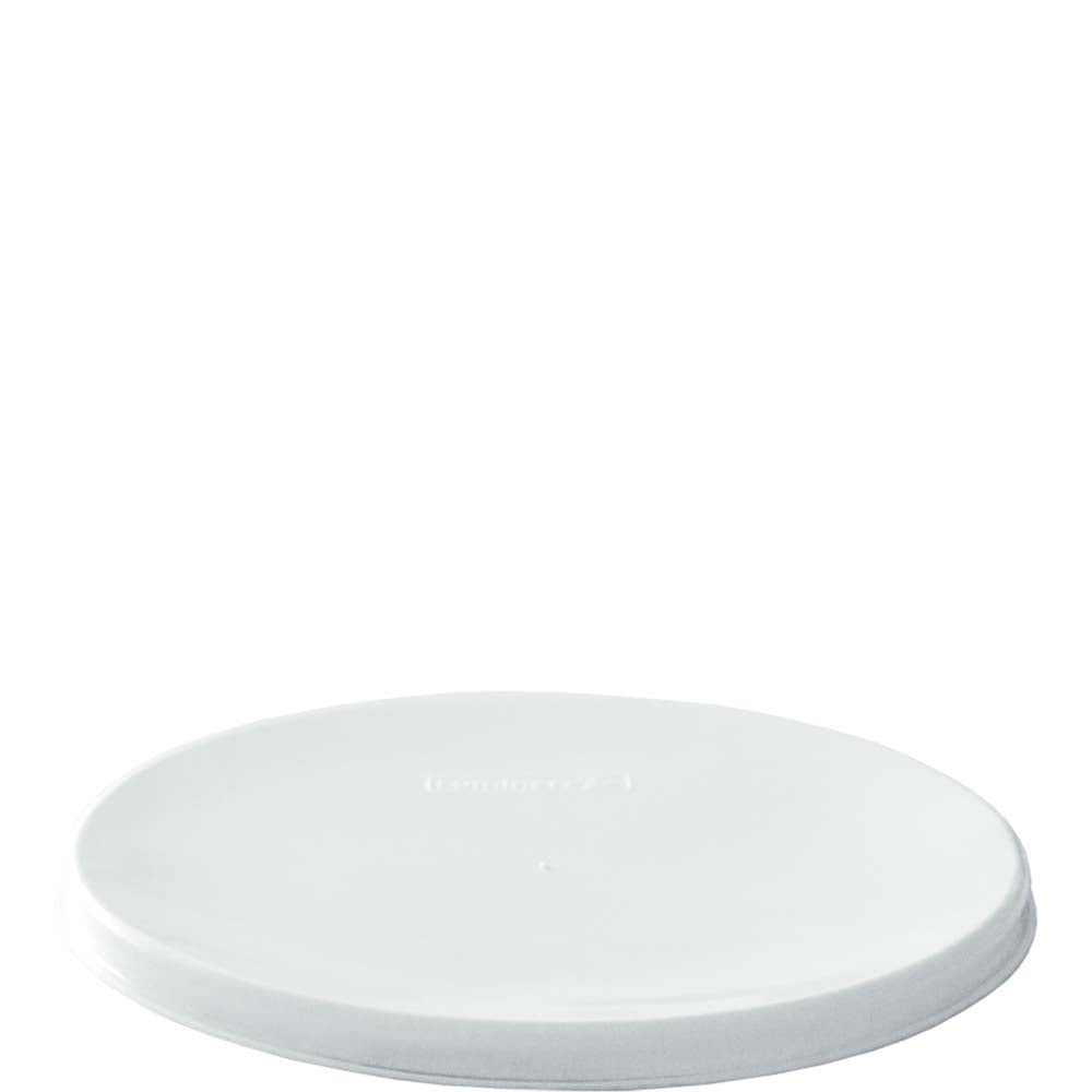 Weißer runder Plastikdeckel