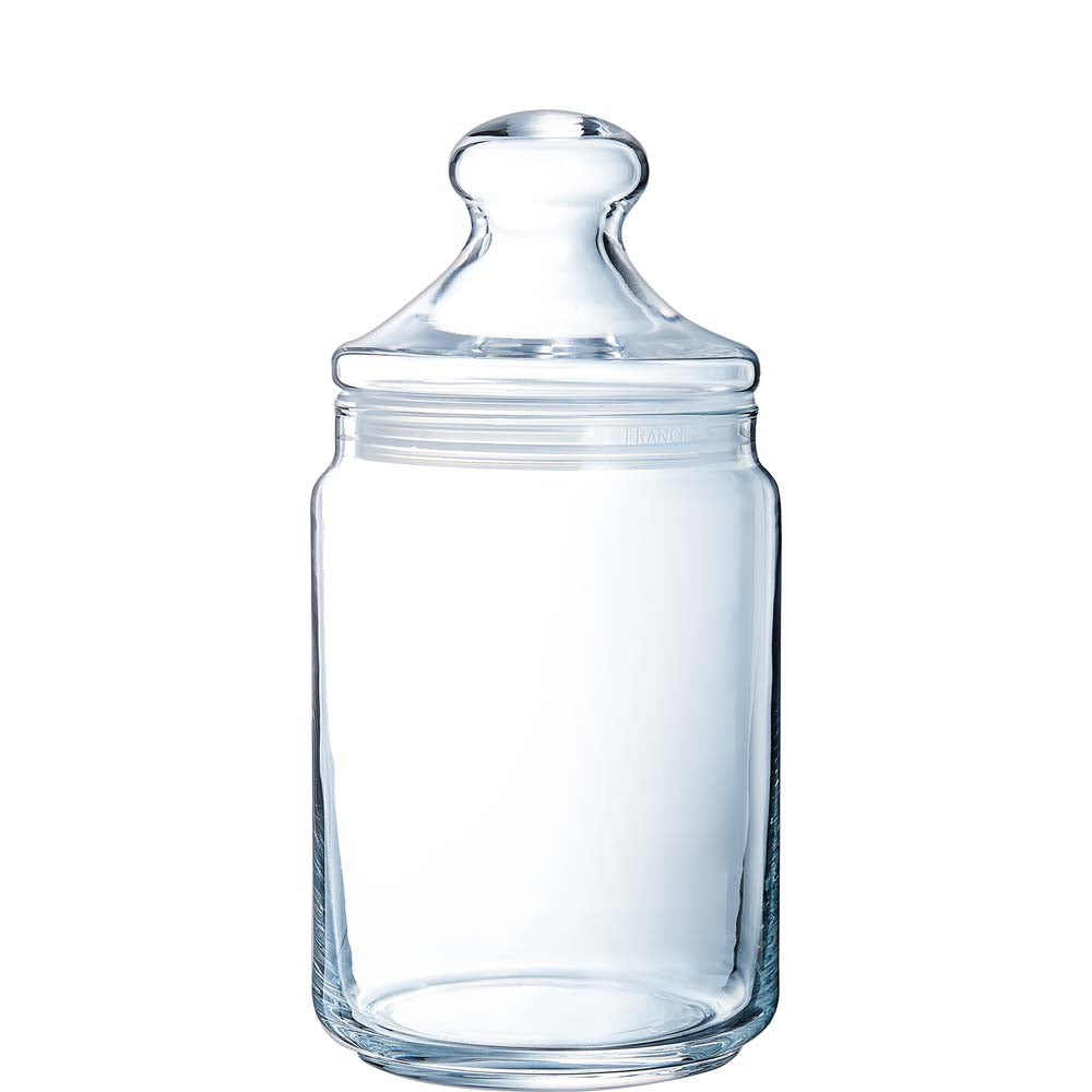 Leerer Glasbehälter mit Deckel