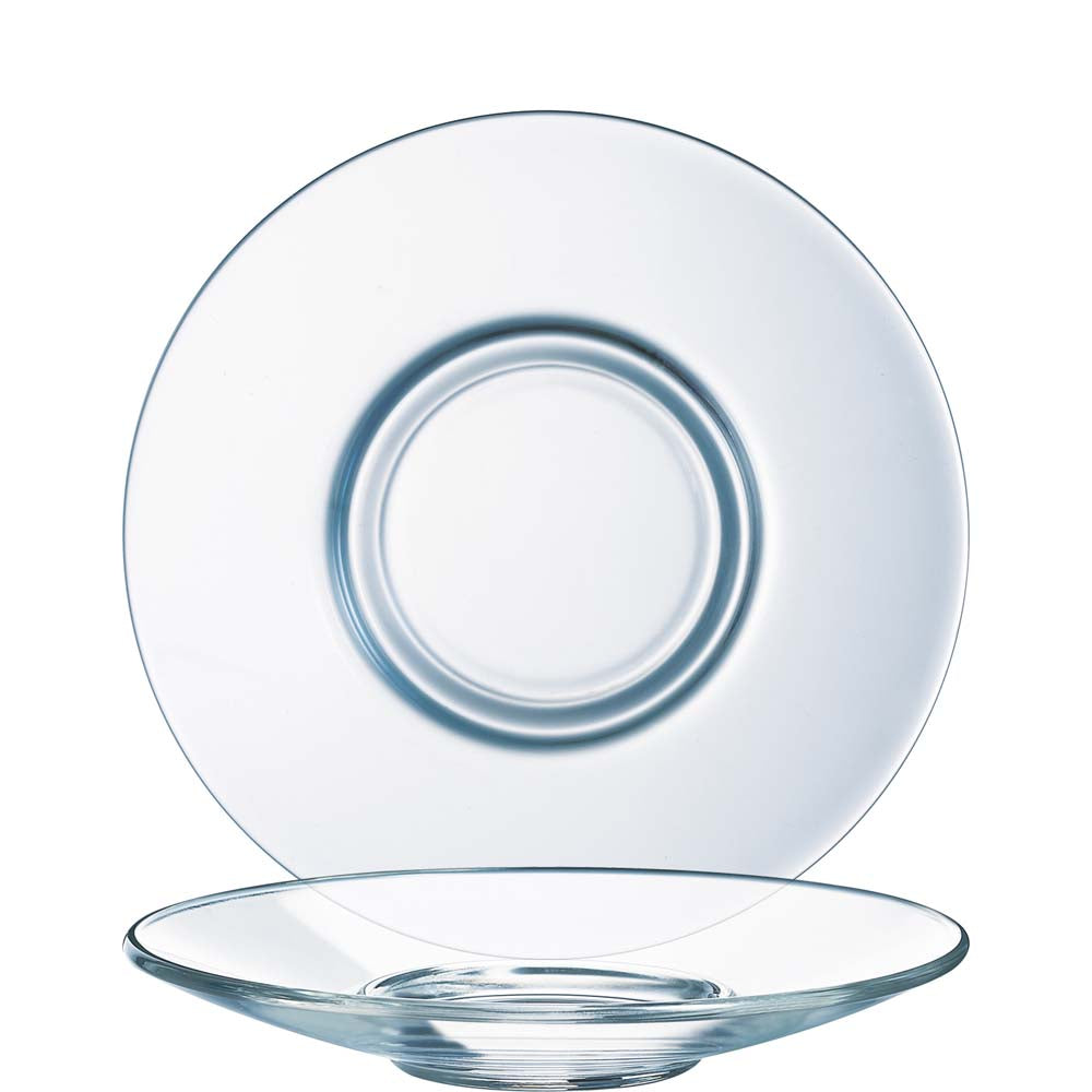 Glas-Teller und Unterteller aus Glas