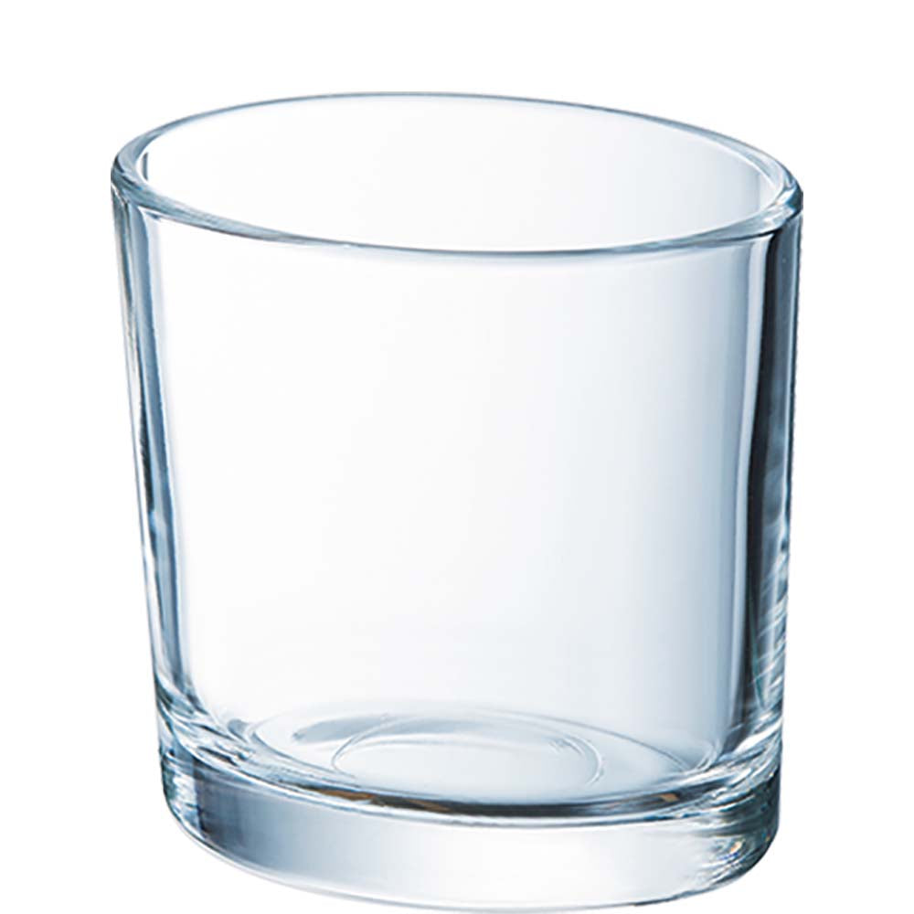 Glas-Tumbler, transparent und leer