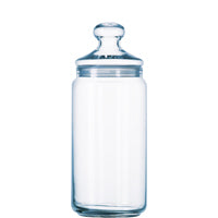 Leere Glasflasche mit Deckel