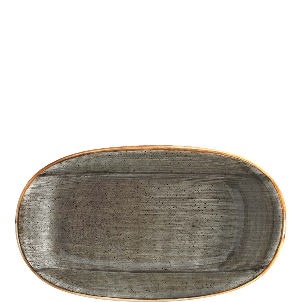 Auflaufform aus Keramik mit Holzrand