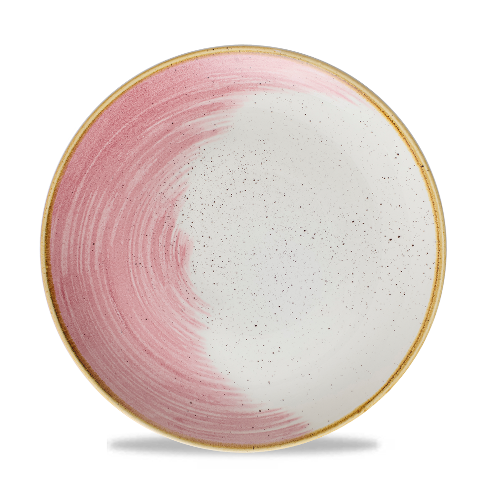 Teller mit rosa-weißer Glasur.