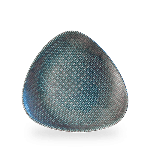 Blaue, dreieckige Sushi-Schale