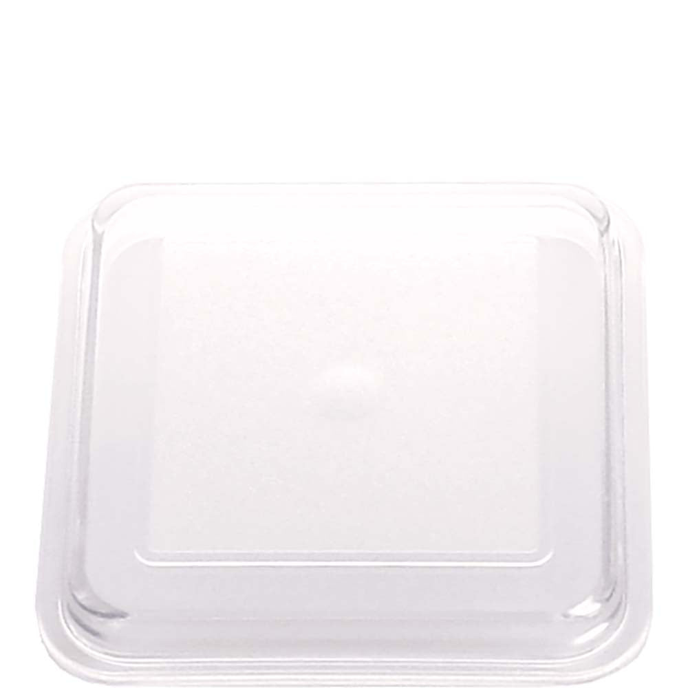 Transparenter quadratischer Plastikdeckel.