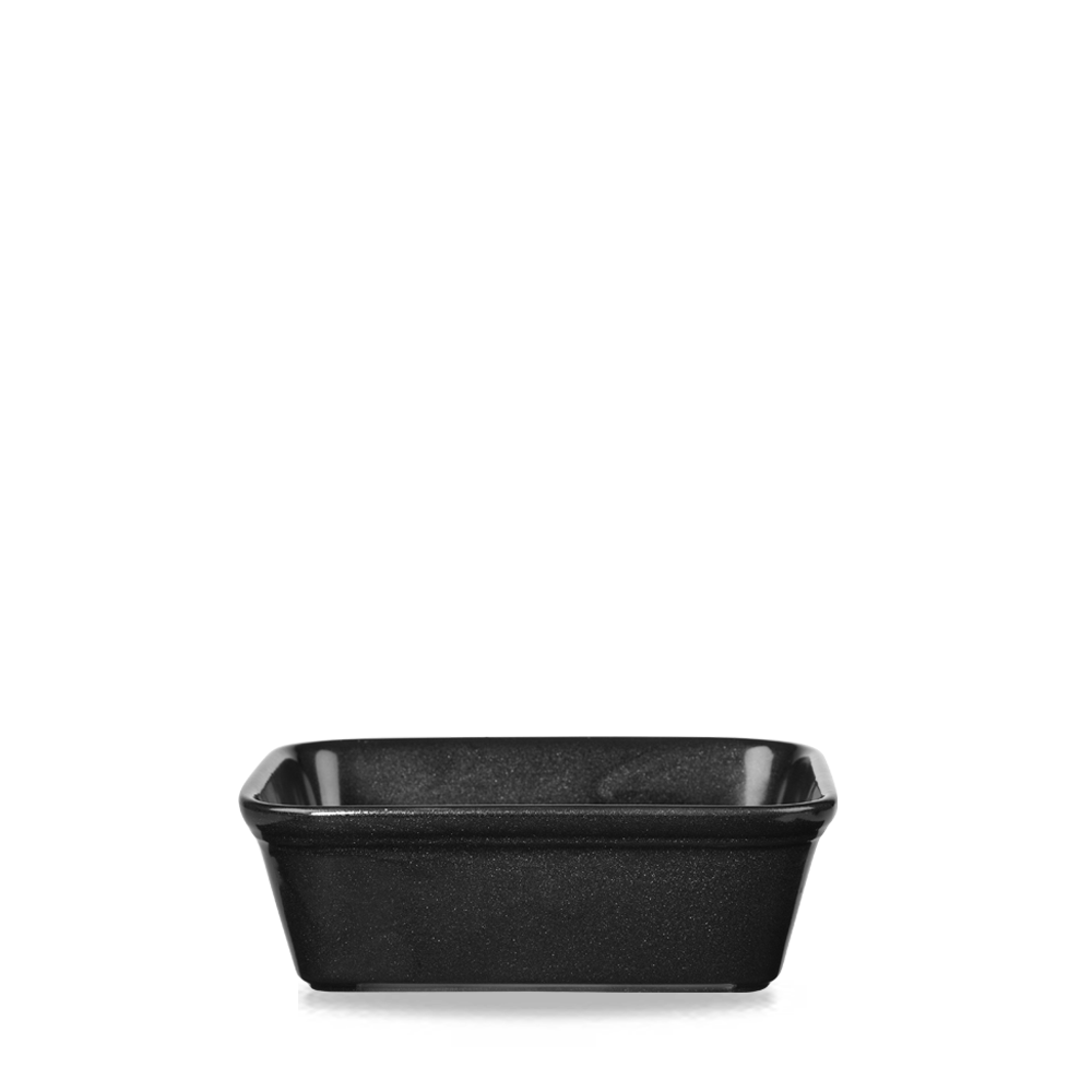 Schwarze rechteckige Gastronomie-Schale.