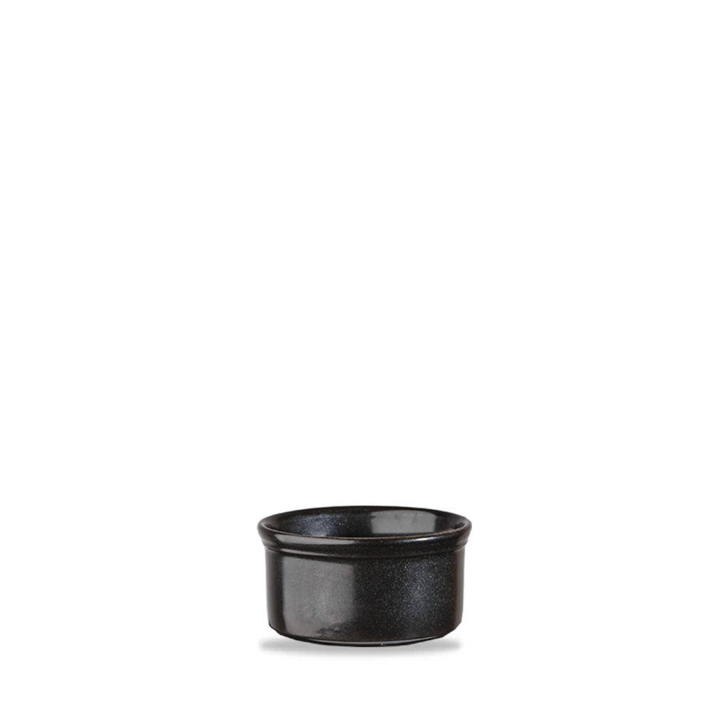Schwarze Keramikschale für Gastronomie.