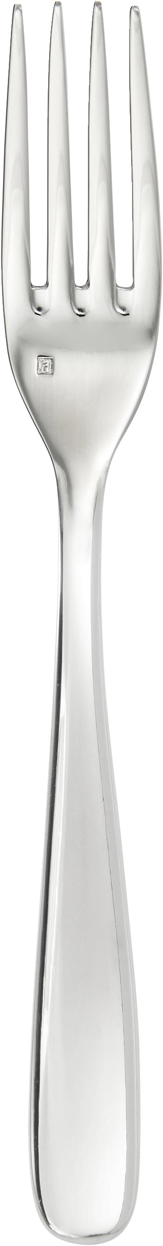 Silberne Gabel mit vier Zinken.