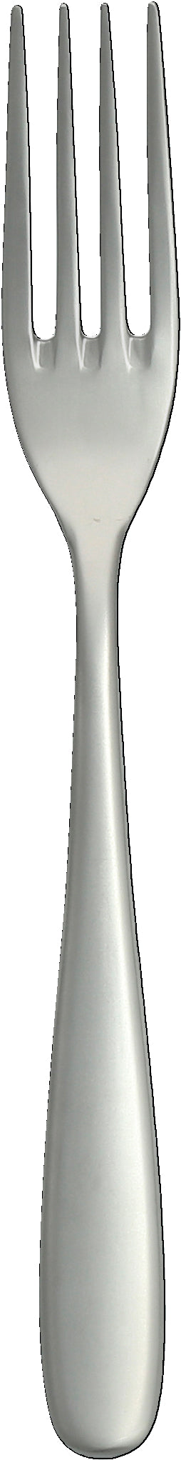 Silberne Gabel mit breitem Griff.
