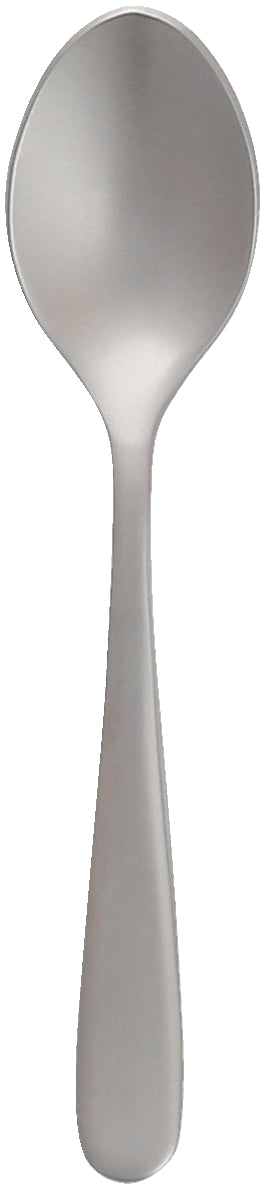 Silberner Löffel auf weißem Hintergrund.