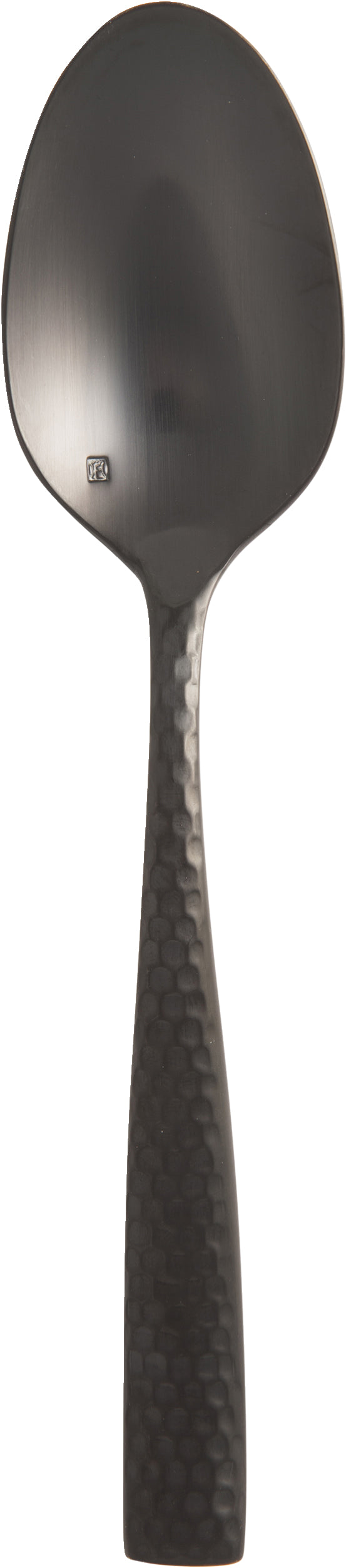 Schwarzer Löffel mit strukturiertem Griff.