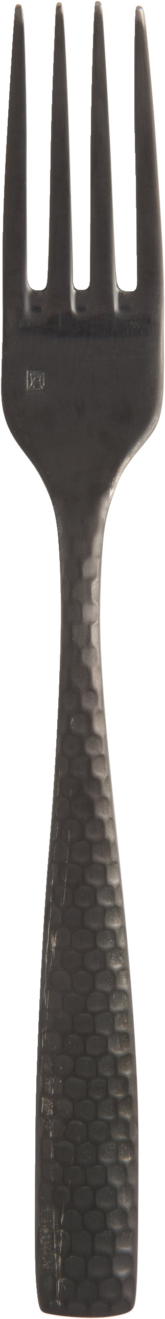 Schwarze Gabel mit Textur.